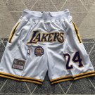 Men's Los Angeles Lakers 2026 City Edition Retro Shorts White Zipper Pocket Shorts Men's Los Angeles Lakers 2026 City Edition Retro Shorts White Zipper Pocket Shorts