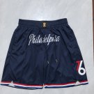 Men's Philadelphia 76ers 2026 City Edition Justdon Retro Shorts Navy Zipper Pocket Shorts