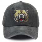 Mens Baseball Caps Embroidered Bear Paw Adjustable Washed Cotton Dad Hat