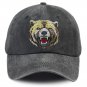Mens Baseball Caps Embroidered Bear Paw Adjustable Washed Cotton Dad Hat