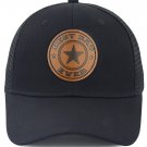 World Best Dad Ever Trucker Hat, Leather Patch Embroidered Washed Cotton Cap for Father's Day
