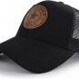 World Best Dad Ever Trucker Hat, Leather Patch Embroidered Washed Cotton Cap for Father's Day
