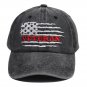 Distressed Veteran Hat, American Flag Embroidered Baseball Cap, Patriotic Adjustable Washed Cap