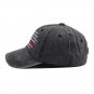 Distressed Veteran Hat, American Flag Embroidered Baseball Cap, Patriotic Adjustable Washed Cap