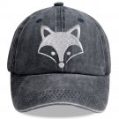 Fox Lover Baseball Cap, 3D Embroidered Adjustable Washed Cotton Wildlife Animal Hat