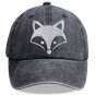 Fox Lover Baseball Cap, 3D Embroidered Adjustable Washed Cotton Wildlife Animal Hat