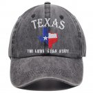 Texas Lone Star State Hat, TX States Flag Map Shape Embroidered Adjustable Washed Baseball Cap Texas Lone Star State Hat, TX States Flag Map Shape Embroidered Adjustable Washed Baseball Cap