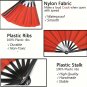 (Red )1PCS Large Red Folding Silk Hand Fan Hand Folding Fans Chinese Tai Chi Folding Fan