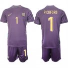 Men's England #1 Jordan Pickford 2024-25 Purple Away Soccer Jersey Suit Men's England #1 Jordan Pickford 2024-25 Purple Away Soccer Jersey Suit