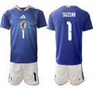 Men's Japan #1 SUZUKI National Team FIFA x World Cup 2026 Home Blue Jersey