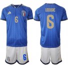 Men's Italy #6 UDOGIE National Team FIFA x World Cup 2026 Home Blue Jersey