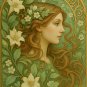 Whispers of the Verdant Muse Art Print Set – Botanical Art Nouveau Digital Artwork