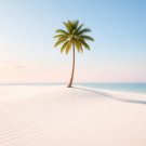 Minimalist Single Palm Tree 3D Wall Art Print