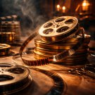 Reel of Enchanted Gold – Cinematic 3D Fairytale Film Art Print