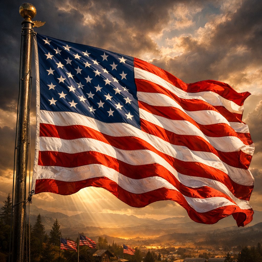 Winds of Freedom &acirc;�� Patriotic Flag 300 DPI 3D Digital Art Print for Wall Decor