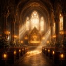 Light of the Eternal Sanctuary – Sacred Architecture Dark Fairytale Art Print Set