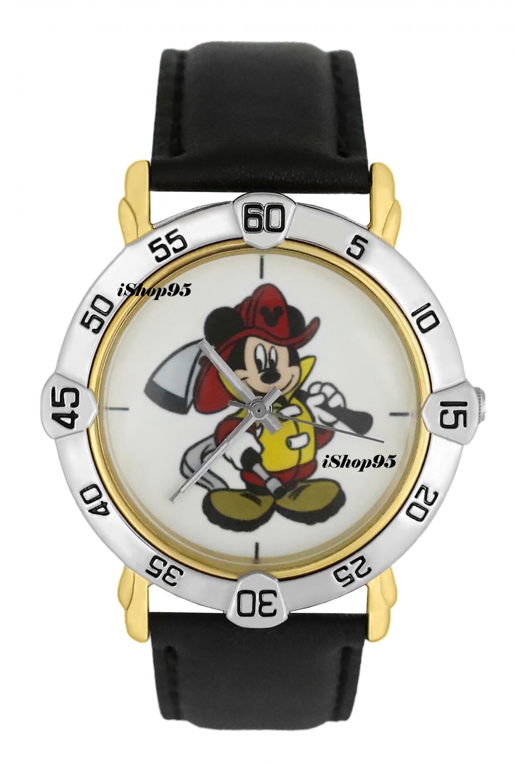 NEW Mens Disney Mickey Mouse Fireman Firefighter Limited Edition Two Tone Watch