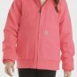Women's Pink Carhartt Hooded Jacket with Sherpa Lining