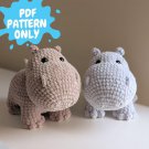Crochet Hippo Plushie Hippopotamus Pattern PDF