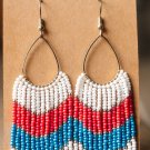 DBF00000005 - Teardrop Earrings - White/Coral/Turquoise/Silver