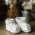 Crocheted Baby Shoes - white Crocheted Baby Shoes - white