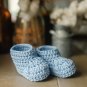 Crocheted Baby Shoes - Medium blue