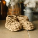 Crocheted Baby Shoes - Tan