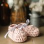 Crocheted Baby Bow-tie Shoes - Pink