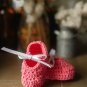 Crocheted Baby Bow-tie Shoes - Bright Pink
