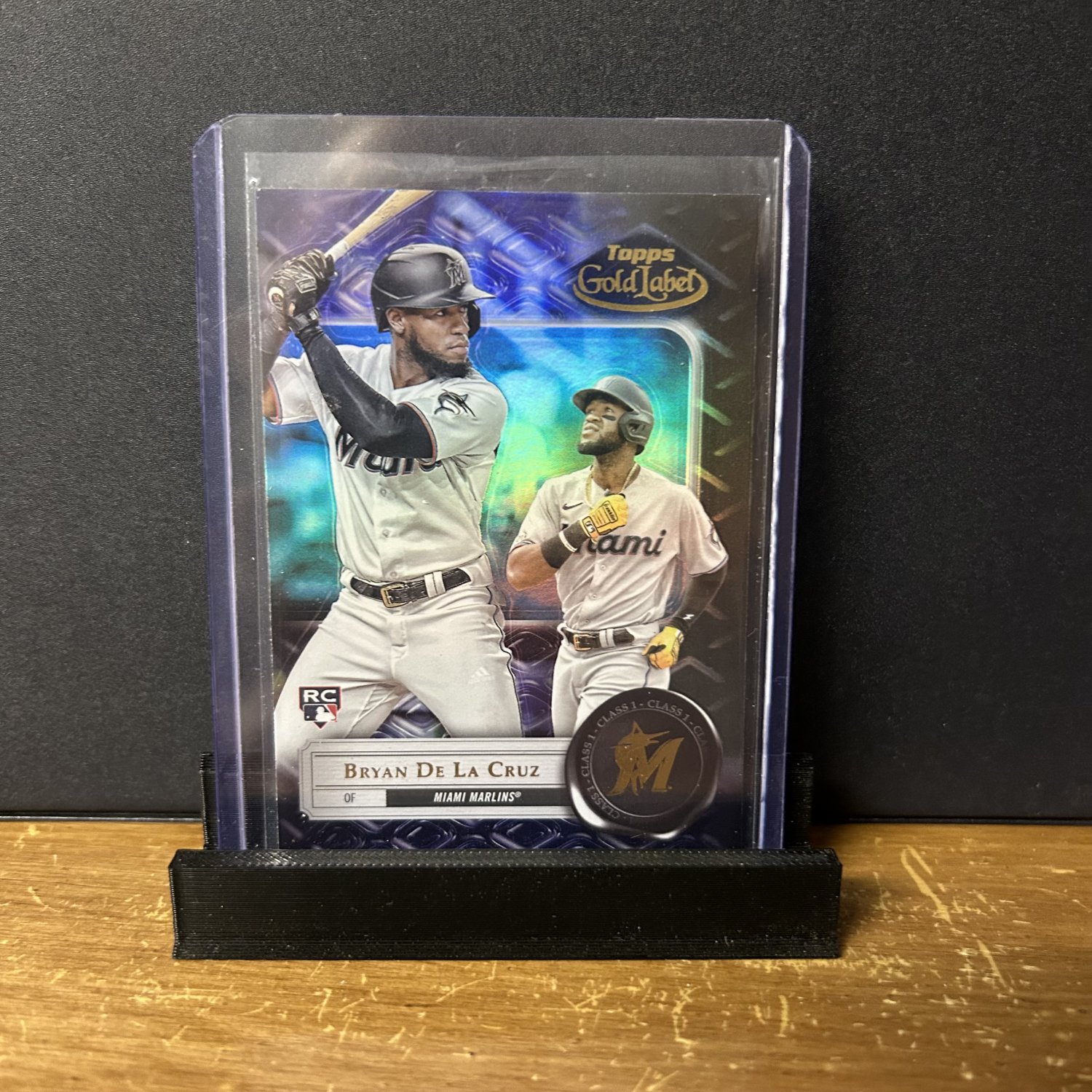 2022 Topps Gold Label Bryan De La Cruz #65 RC Class 1 Black Parallel