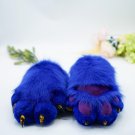 Stylish Blue Fur Purple Pad Hand Paws | Soft Plush Costume Gloves for Festivals, Cosplay Stylish Blue Fur Purple Pad Hand Paws | Soft Plush Costume Gloves for Festivals, Cosplay