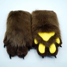 Brown bear paws with yellow meat pad furry gloves tiger fox kitty paws pet play cosplay gloves Brown bear paws with yellow meat pad furry gloves tiger fox kitty paws pet play cosplay gloves