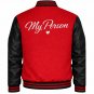 "My Person" Valentine's Day Varsity Jacket - Red & Black