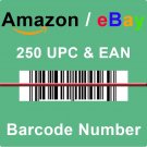 250 UPC EAN Codes Numbers Barcodes for Shopify Amazon eBay Etsy 250 UPC EAN Codes Numbers Barcodes for Shopify Amazon eBay Etsy