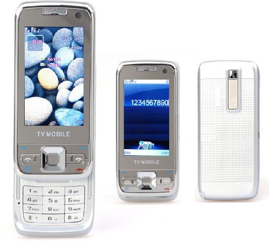 E66 Style Silver/White Dual sim dual standby TV Quadband Cell Phone Plus 1GB. TF Nokia E66 Style