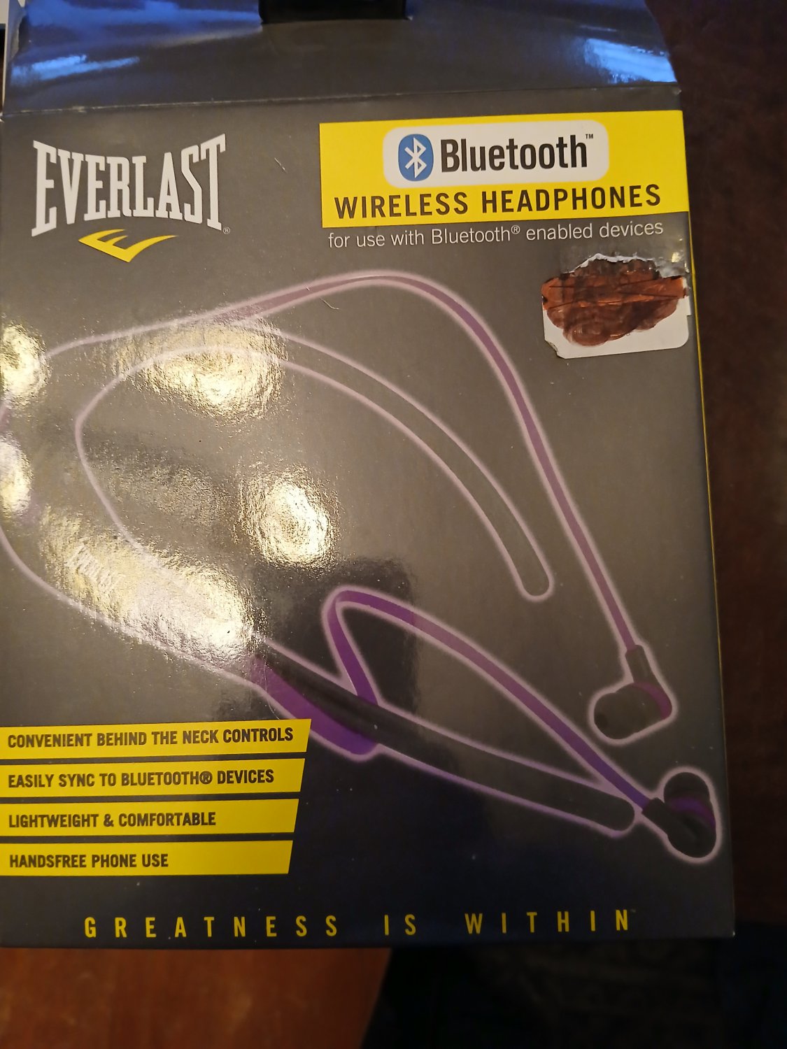 Everlast Wireless Bluetooth Headphones Purple and Black