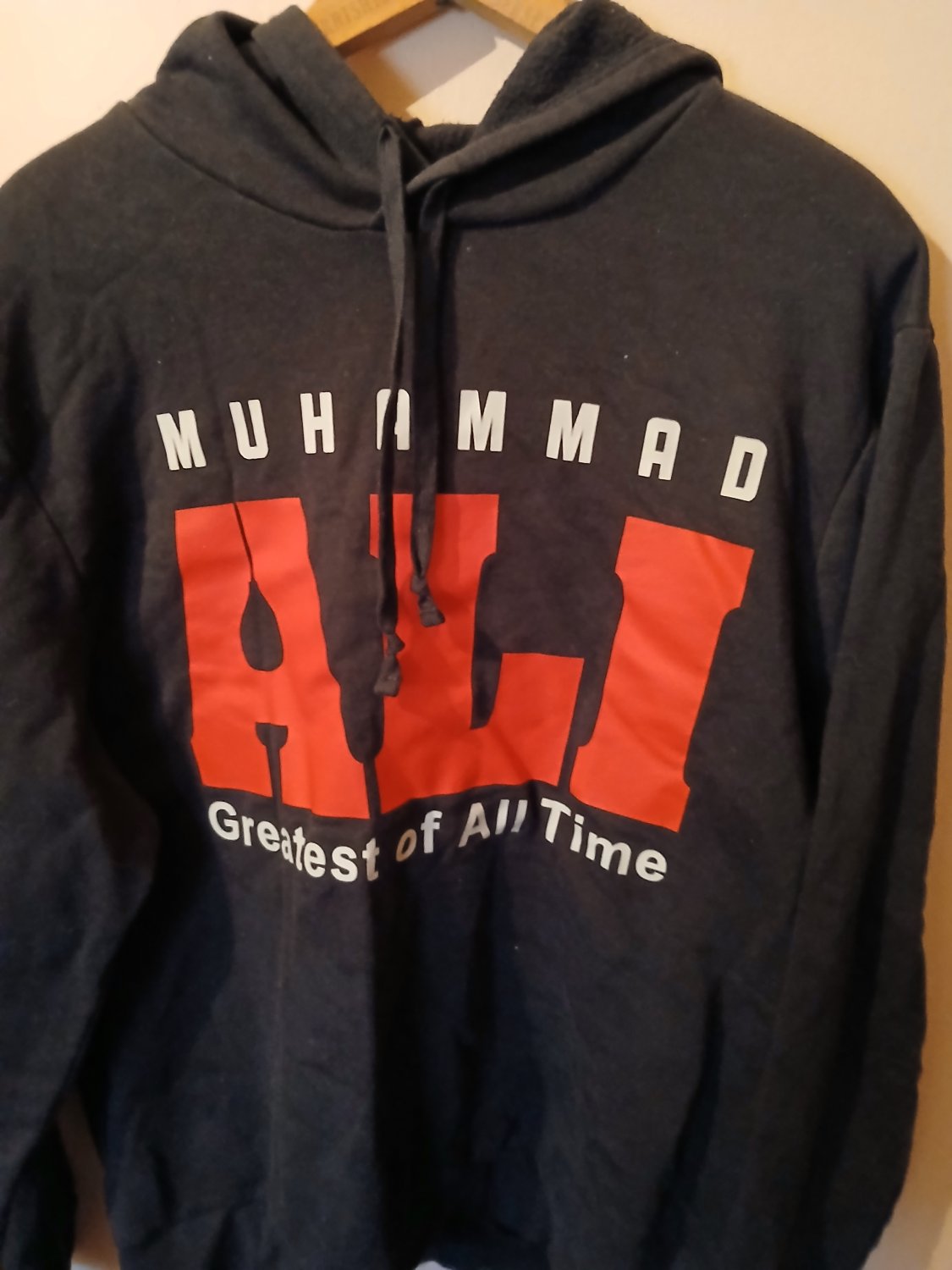 Muhammad Ali Greatest of All Time Black Hoodie Size Large