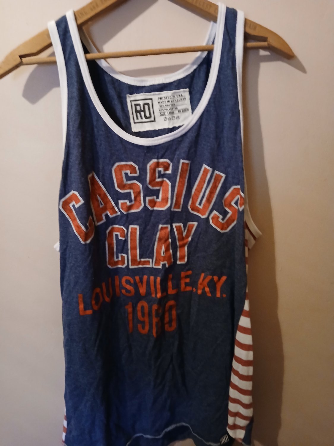 RARE Roots of Fight Cassius Clay/Muhammad Ali tank top Large USA Printed in