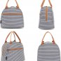 FlowFly Insulated Lunch Cooler Bag - Tote Bag Organizer for Women/Men, White&Black Stripe