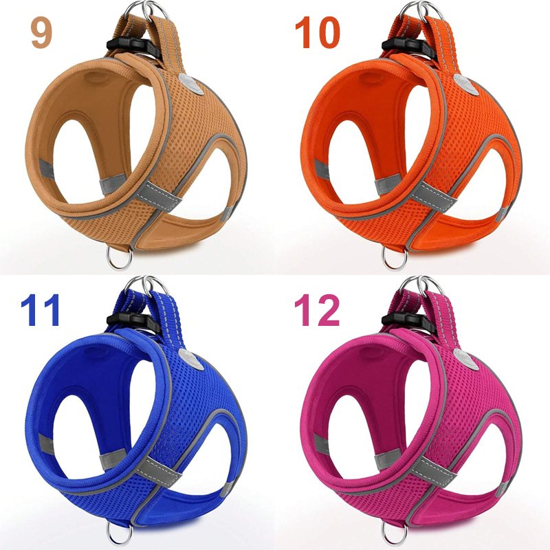 Dog Harness Easy Step-In Safety Vest Breathable Reflective  Brown Orange Navy Blue Hot Pink USG