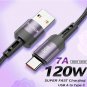 120W USB A to USB C Cable 7A Fast Charging Braided Data Charger Cord USG