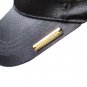 NYC UNDERGROUND Gloss Black Cap Gold Metal Label One Size - Hat Adjustable