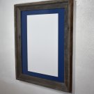 11x17 poster frame dark blue mat reclaimed wood rustic barnwood style