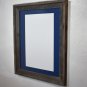 11x17 poster frame dark blue mat reclaimed wood rustic barnwood style