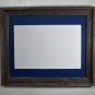 11x17 poster frame dark blue mat reclaimed wood rustic barnwood style