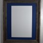 11x17 poster frame dark blue mat reclaimed wood rustic barnwood style
