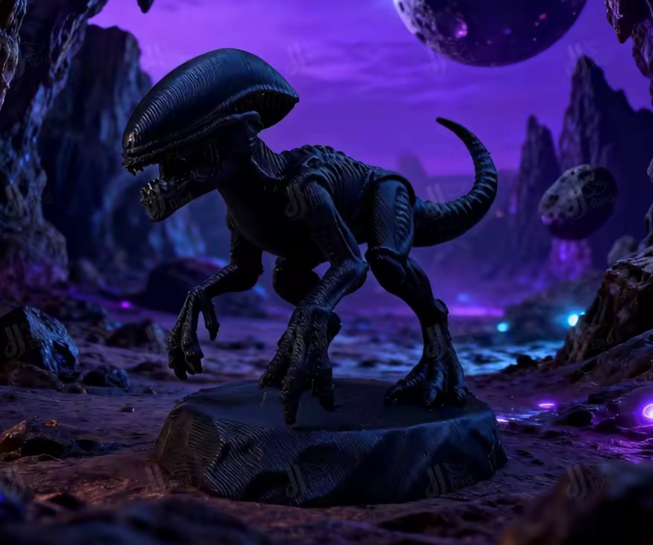 Alien Figurine Sci-Fi Decorative Statue for Desk, Shelf & Collectors