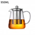 950ml Heat-Resistant Glass Teapot Stainless Steel Infuser – Clear Tea Kettle for Loose Leaf Tea