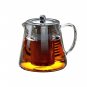 1350ml Heat-Resistant Glass Teapot Stainless Steel Infuser – Clear Tea Kettle for Loose Leaf Tea