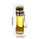 Glass Tea Infuser Bottle 500ml – Double Wall Leakproof Travel Tea & Water Bottle
